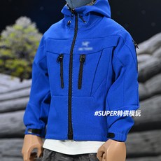 1:6比例男女兵人潮流人偶，BJD可動模型，搭配衝鋒衣與戶外露營配件，12寸精緻模型, 1個, 藍色