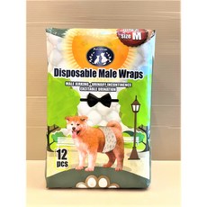 PetonVillage 公狗禮貌帶 可拋棄式紙尿布, 1個, M號：12枚, 迷你, 1個裝