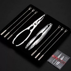 랍스타 가위 집게 대게 절단 킹크랩 까기 전용, 게다리형게클로바늘6 8종 세트