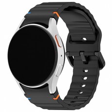 소울랜드 갤럭시워치 호환 20mm 전용 실리콘 스트랩 밴드 워치7/6/6클래식/워치5/5프로/워치4/워치4클래식, 블랙