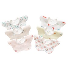 [Elf-feer] 360 3) 아기 비브 스타일 방수 속눈썹 6장 세트 아기 앞치마 식사용