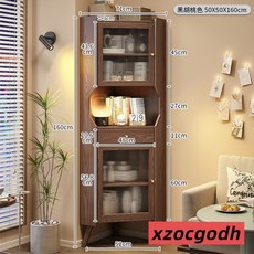 全實木轉角置物櫃 12000櫃子 展示櫃 公仔櫃 收納櫃 防塵書櫃 木櫃 層櫃 公仔模型展示櫃 儲物展示櫃, 黑胡桃, 黑胡桃