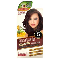 Roudye 柔蝶 何首烏系列 護髮快速染髮霜, 5號 深栗黑色, 1盒