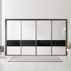 보루네오 하이그로시 흑경 스칼렛 슬라이딩 붙박이장 30cm, 화이트흑경 30cm