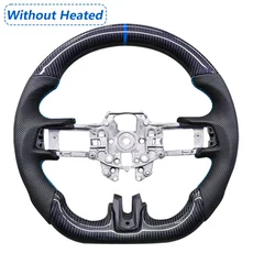 포드 머스탱 2015-2022 GT350 순정 카본 파이버 외장 천공 가죽 스티어링 휠에 적합, 03 2018-2023