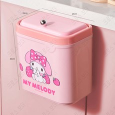 크로스 보더산리오 주방 벽걸이 쓰레기통 플라스틱 휴지통, 마이멜로디