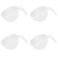 Lasenersm 헤어 컬러 볼 4개 플라스틱 헤어 염색 그릇 헤어 컬러 믹싱 볼 원형 어플리케이터 볼 헤어 염색 컬러링 도구 손잡이 포함 홈 살롱용 화이트, Lasenersm 헤어 컬러 볼 4개, 플라스틱 헤어