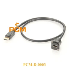 D형 패널 마운트 DisplayPort 케이블 암-수 연장 케이블 DP 1.4 섀시 마운트용 HD 4K 비디오 케이블, 01 PCM-D-0003, 01 0.6M, 01 빠른