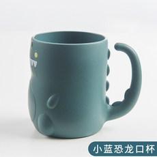 生活好物 創意恐龍卡通兒童餐具 兒童碗筷套裝 寶寶輔食碗 家用麥縴維盤子 塑料餐盤, 兒通杯藍色, 1個