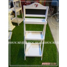House傢飾 zakka鄉村風格 復古洗白愛心三層黑板木製花台/花架/置物架(6217)【限量款/新發售】, 1個