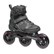 Rollerblade Macroblade 110 3WD 여성용 성인 피트니스 인라인 스케이트 블랙 앤 오키드 퍼포먼스 스케이트 164505