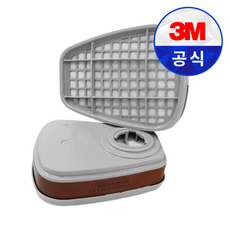 3M 방독마스크 방독정화통 6001K 농약 레진 제초작업 용, 혼합 색상, 2개