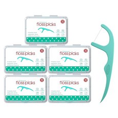 치실 픽 여행용 치실 케이스 5개 300개 치실 스틱 치실 덴탈 스틱 덴탈 피크 일회용 치아 치실 피크, 150 Foot (Pack of 2), 300