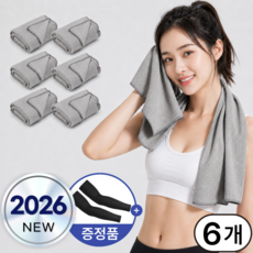실버리 스포츠 타올 헬스 운동 땀수건 냉감 쿨타올, 6개, 그레이