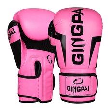 GINGPAI 권투 글러브 타이 트레이닝 글러브 격투 무술 장갑 6-12oz GG1H, 1세트, 핑크