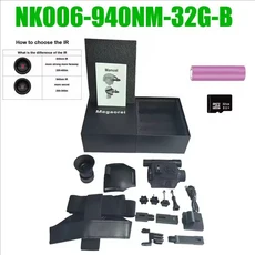 Megaorei NK006 헬멧 야간 단안 장거리 5X 줌 디지털 고글 망원경, 03 NK006 940NM KIT