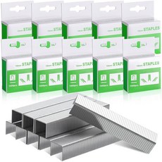 Faccito 10000피스 1.3cm(1/2인치) 및 1cm(3/8인치) 스테인리스 스틸 스테이플 아연 도금 스테이플 건 스테이플러 덮개 건설 가구 공예용 2828, 3/8 Inch+1/2 Inch
