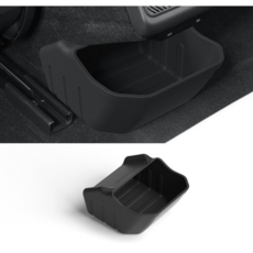 테슬라 모델3하이랜드용 뒷자리 센터 실리콘 수납함 오픈형 다용도 스토리지 박스, 블랙, 1개