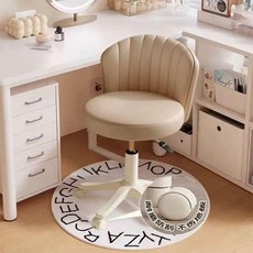 등받이 화장대의자 이동식 바퀴 달린 스툴 높은, 카키+화이트 휠