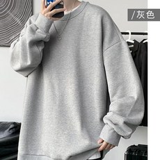 韓系寬鬆大學T 素色情侶款長袖上衣