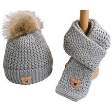 寶寶絨毛暖帽圍巾組 小孩嬰兒保暖帽子圍巾組 抓週/聖誕禮物/滿周歲推薦