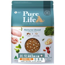 Pure Life 純境 澳洲無穀凍乾犬貓糧 單一肉源 高蛋白 全齡適用, 1個, 全齡犬-澳洲雞肉+凍乾+送潔牙骨*1,貓6kg/狗8kg