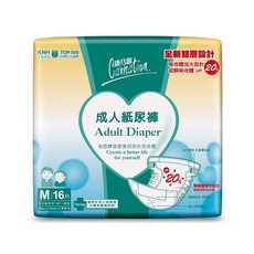 康乃馨 成人紙尿褲 M號 16片 雙層超瞬吸收, 1個