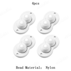 4Pcs 가구 캐스터 바퀴 자기 접착제 헤비 듀티 풀리 스테인레스 스틸 나일론 범용 휠 360 ° 회전, Nylon white 4pc