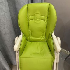 兒童餐椅坐墊 嬰兒推車坐墊 透氣加厚棉墊 安全座椅墊 餐椅靠墊 推車墊 安全帶寶寶餐椅 坐墊套配件涼席兒童餐椅 安全帶, 草綠色PU皮坐墊定製版, 1個