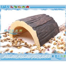 魚店亂亂賣 美國ZOO MED陶瓷棲息木屋AH-G巨大型 躲藏裝飾造景 兩棲爬蟲適用, 棕色, 1個