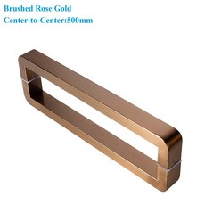 호환 1개 SUS304 유리 도어 바 풀 백투백 마운트 로즈 골드 화이트 블랙, 36 2Brushed Rose 500mm
