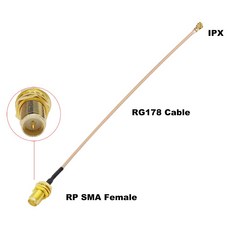 ALLISHOP SMA 피그테일 점퍼 RP FL 소켓 AP용 WIFI 라우터 13 GPS 케이블 IPX RG178 커넥터 어댑터, RP SMA Female RG178, 7CM