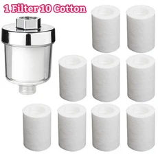 물 배출구 정수기 키트 범용 수도꼭지 필터 주방 욕실 샤워 가정용 PP 면 고밀도, 1 Filter 10 Cotton