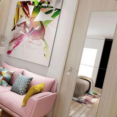 안전 아크릴거울 가벼운 얇은 파손방지 벽부착 탈의실 전신 화장대 접착식, 라운드_40x40(cm)