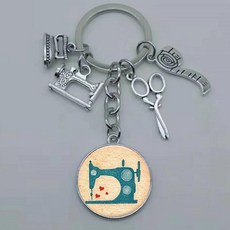 재봉틀 가위 자자르기용 자 커브형 유리 열쇠고리 재단사 선물, 1개, 22. Silver11