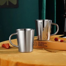 304 스텐 머그잔 이중 도톰 손잡이 물컵 집 밖 맥주잔 304로즈골드:300Ml 1개, 하나 × 304로즈골드:300Ml × 1개 × 1개