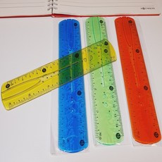 문구 자 플라스틱 15cm 투명색상, 랜덤