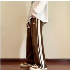SIUOND 條紋衛褲 美式垂感直筒寬鬆休閒長褲
