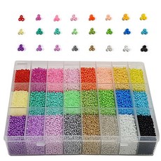 체리아트 시드비즈 2mm 500g 대용량 DIY 반지 팔찌 공예세트, 24색, 1세트