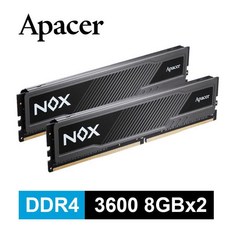 【含稅公司貨】Apacer 宇瞻 NOX DDR4 3600 16GB (8GBx2) 桌上型超頻電競記憶體, 1個