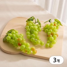 [데코봉봉] 말랑 청포도 모형 3개 (16cm) 넝쿨 잎파리 과일 가짜 모조