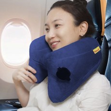파카이 H형 여행용 에어 목베개 기내용 비행기 추천 목베개, 블루