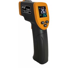 紅外線溫度槍 測溫槍 -50°C~580°C 工業用測溫儀 台灣現貨快速出貨, 1個, 黑黃
