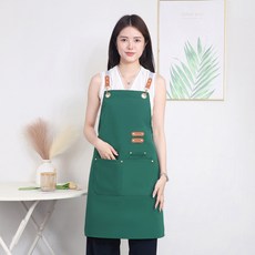 防水防油帆布圍裙批發咖啡店廚房家用高顏值上班專用工作圍裙跨境