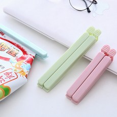 食品袋封口夾 保鮮封袋夾 封口夾 密封夾 保鮮夾 零食袋夾 密封棒 防潮夾 夾子 零食封口夾, 淺粉大號15.5cm款, 5個