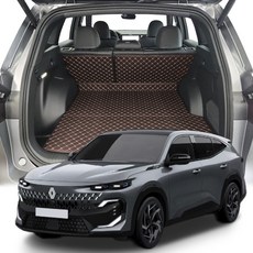 르노 필랑트 하이브리드 E-Tech 트렁크매트 퀄팅 가죽 차박, 2열등받이+트렁크바닥(일체형), 블랙+베이지