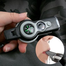 거울 나침반 캠핑 휘슬 키트 후레시 생존