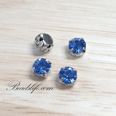 비즈라이프 5mm원형 글라스 캡보석 50개, 1봉, 라이트 샤파이어