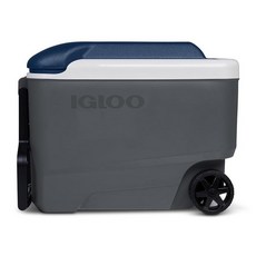 Igloo Maxcold 90QT 쿨러 부드러운 라이드 휠이 있는 단열 쿨러 박스 누출 방지 야외 하드 5일 얼음 유지 134캔 용량_165326, 40Qt 카보나이트_165326
