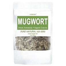 LYCKLIGA - 쑥 잎 쑥차 2oz(56g) 천연 쑥 LYCKLIGA - Mugwort Tea Organic Dried Mugwort Leaves (Bulk) Pure, 1개, 1개입, 100g